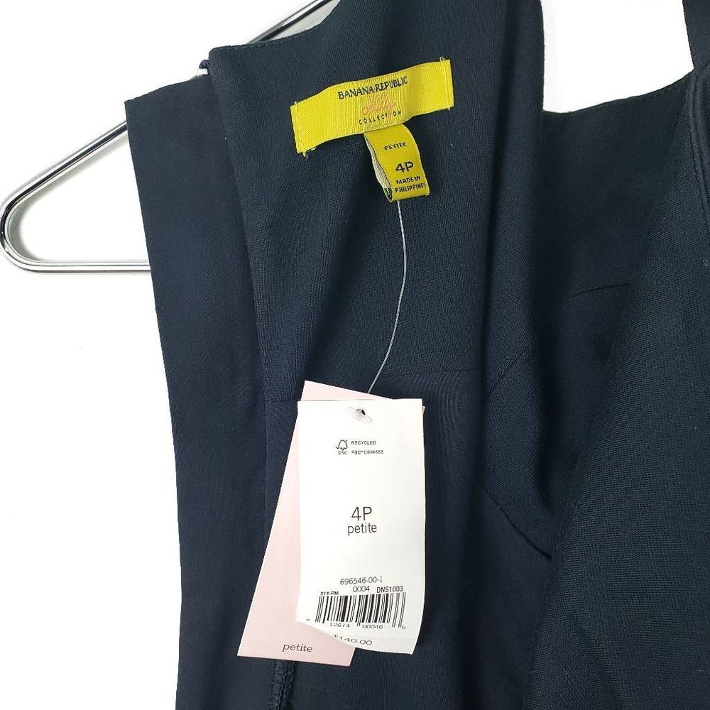 NWT BANANA REPUBLIC Millie Collection Navy Fit & Flare Dress Size: 4 Petite - Picture 6 of 6
